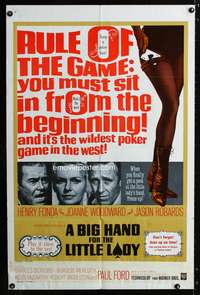 w103 BIG HAND FOR THE LITTLE LADY one-sheet movie poster '66 poker!