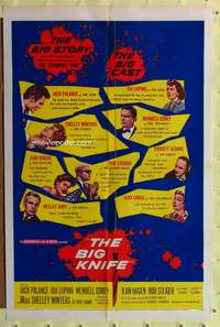 w105 BIG KNIFE one-sheet movie poster '55 Jack Palance, Robert Aldrich