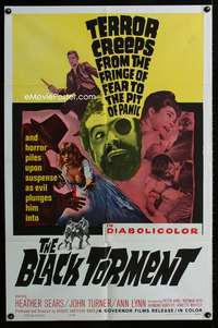 w114 BLACK TORMENT one-sheet movie poster '64 terror creeps to pit of panic!