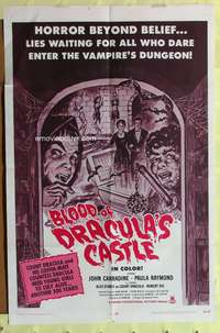 w119 BLOOD OF DRACULA'S CASTLE one-sheet movie poster '69 vampires!