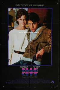 w122 BLUE CITY style B one-sheet movie poster '85 Judd Nelson, Ally Sheedy