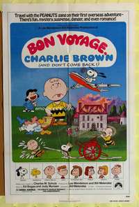 w127 BON VOYAGE CHARLIE BROWN one-sheet movie poster '80 Peanuts, Schulz