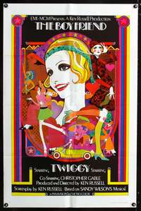 w131 BOY FRIEND int'l one-sheet movie poster '71 Twiggy, Ellescas art!