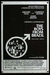 w132 BOYS FROM BRAZIL one-sheet movie poster '78 Gregory Peck, Olivier