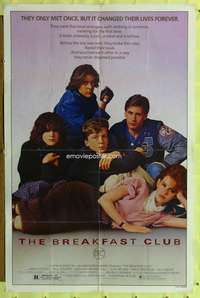 w134 BREAKFAST CLUB one-sheet movie poster '85 John Hughes, cult classic!
