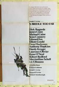 w140 BRIDGE TOO FAR advance one-sheet movie poster '77 Michael Caine, Connery