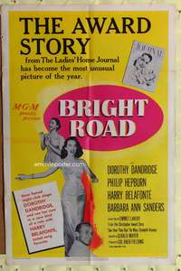 w143 BRIGHT ROAD one-sheet movie poster '53 Dorothy Dandridge, Belafonte