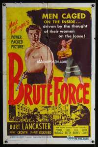 w147 BRUTE FORCE one-sheet movie poster R56 Burt Lancaster, Yvonne DeCarlo