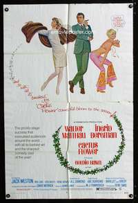 w154 CACTUS FLOWER one-sheet movie poster '69 Walter Matthau, Goldie Hawn