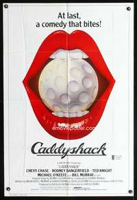 w156 CADDYSHACK int'l one-sheet movie poster '80 great golfing artwork!