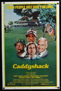 w155 CADDYSHACK one-sheet movie poster '80 Chevy Chase, Bill Murray, Rodney
