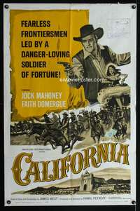 w157 CALIFORNIA one-sheet movie poster '63 Jock Mahoney, Faith Domergue