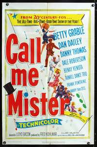 w159 CALL ME MISTER one-sheet movie poster '51 Betty Grable, Dan Dailey