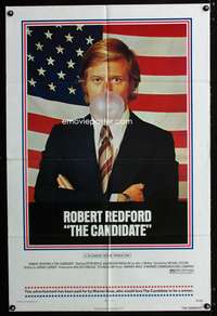 w160 CANDIDATE one-sheet movie poster '72 Robert Redford blows bubble