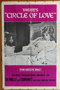 w194 CIRCLE OF LOVE subway movie poster '65 Roger Vadim, Jane Fonda