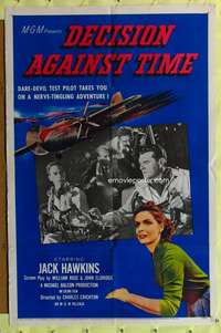 w246 DECISION AGAINST TIME one-sheet movie poster '57 British test pilots!