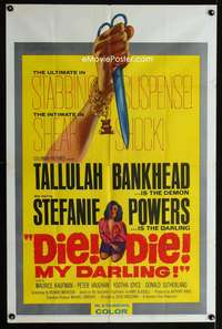 w255 DIE DIE MY DARLING one-sheet movie poster '65 Bankhead, Hammer
