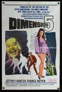 w256 DIMENSION 5 one-sheet movie poster '66 cool time travel sci-fi!