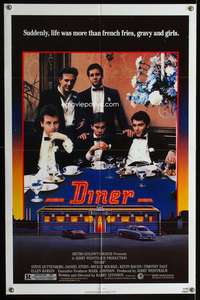 w257 DINER one-sheet movie poster '82 Barry Levinson, Guttenberg, Rourke