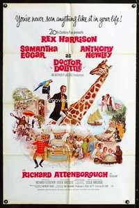 w267 DOCTOR DOLITTLE int'l one-sheet movie poster '67 Rex Harrison, Eggar