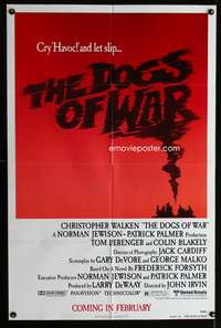 w269 DOGS OF WAR advance one-sheet movie poster '81 Christopher Walken