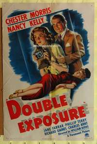 w271 DOUBLE EXPOSURE one-sheet movie poster '44 Chester Morris, film noir!