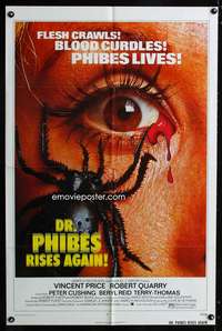 w275 DR PHIBES RISES AGAIN one-sheet movie poster '72 Vincent Price