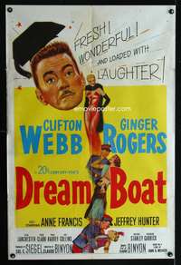 w278 DREAM BOAT one-sheet movie poster '52 Ginger Rogers, Clifton Webb