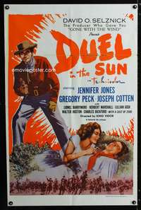 w280 DUEL IN THE SUN one-sheet movie poster R60 Jennifer Jones, Greg Peck