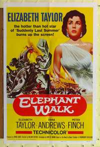 w292 ELEPHANT WALK one-sheet movie poster R60 sexy Elizabeth Taylor!