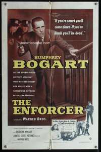 w298 ENFORCER one-sheet movie poster '51 Humphrey Bogart close up!