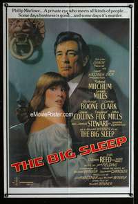 w108 BIG SLEEP English one-sheet movie poster '78 Bob Mitchum, Amsel art!