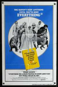 w305 EVERYTHING YOU ALWAYS WANTED TO KNOW ABOUT SEX one-sheet movie poster '72