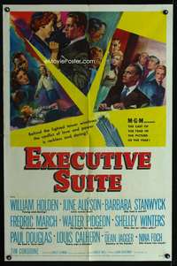 w308 EXECUTIVE SUITE one-sheet movie poster '54 William Holden, Stanwyck