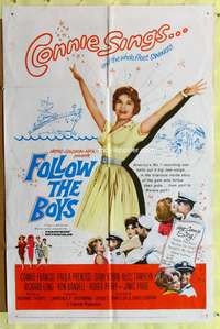 w334 FOLLOW THE BOYS one-sheet movie poster '63 Connie Francis sings!