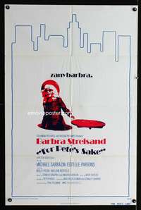 w337 FOR PETE'S SAKE one-sheet movie poster '74 zany Barbra Streisand!