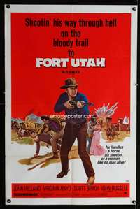 w345 FORT UTAH one-sheet movie poster '66 John Ireland, Virginia Mayo