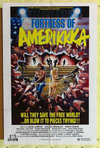 w346 FORTRESS OF AMERIKKKA one-sheet movie poster '89 Troma, wild artwork!