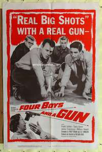 w347 FOUR BOYS & A GUN one-sheet movie poster '57 first James Franciscus!