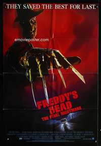 w353 FREDDY'S DEAD int'l one-sheet movie poster '91 Englund as Freddy Kruger!