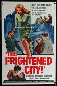 w357 FRIGHTENED CITY one-sheet movie poster '62 Sean Connery, Herbert Lom