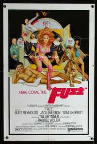 w360 FUZZ one-sheet movie poster '72 Burt Reynolds, sexy Raquel Welch!