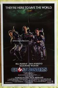 w368 GHOSTBUSTERS one-sheet movie poster '84 Bill Murray, Aykroyd, Ramis