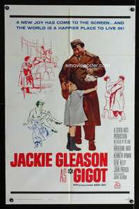 w371 GIGOT one-sheet movie poster '62 Jackie Gleason, Katherine Kath