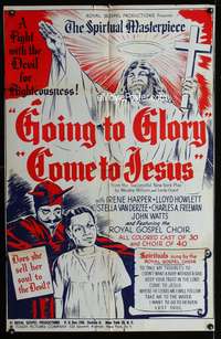 w383 GOING TO GLORY COME TO JESUS one-sheet movie poster R48 black Devil!