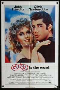 w393 GREASE one-sheet movie poster '78 John Travolta, Olivia Newton-John