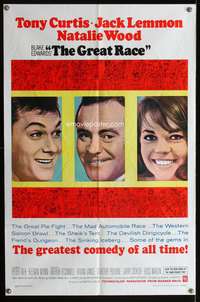 w399 GREAT RACE one-sheet movie poster '65 Curtis, Lemmon, Natalie Wood