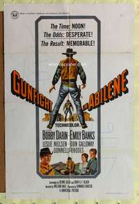 w402 GUNFIGHT IN ABILENE one-sheet movie poster '67 Bobby Darin showdown!