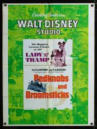 w494 LADY & THE TRAMP/BEDKNOBS & BROOMSTICKS one-sheet movie poster '70s