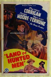 w496 LAND OF HUNTED MEN one-sheet movie poster '43 The Range Busters!
